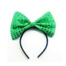 3件套/圣诞节情人节爱尔兰圣帕特里克节红绿服装头饰、袜子、裙子套装，欧美条纹过膝袜，动漫袜子，圣诞袜，头饰，裙子套装，情人节 - 彩色 - 查看 3