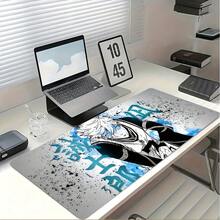 1pc Anime Gaming Mouse Pad & Desk - Non-Slip Rubber Base, Washable Surface, PC, Office, Home, School - Anime Desk Decor Fans, Computer Setup, Dynamic Illustration, Smooth Texture, Workspace Essential, Office Workers - 11.81x27.56英寸 - 查看 6