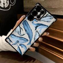 Funda de Teléfono de Moda Artística con Ballena Compatible con 25 S24 S23 S22 S21 S20 FE S20 Ultra A03s A04E/M04 A05s A06 4G A13 4G A15 4G/5G A25 5G A32 4G A55 5G A03 A04 A05 A12/M12 4G A13 5G/A04S A16 4G/5G A35 5G S20 S20 Plus A34 S21 FE Ultra Plus 4G 5G Funda Trasera Transparente Suave a Prueba de Golpes - Colores mixtos - Ver 4