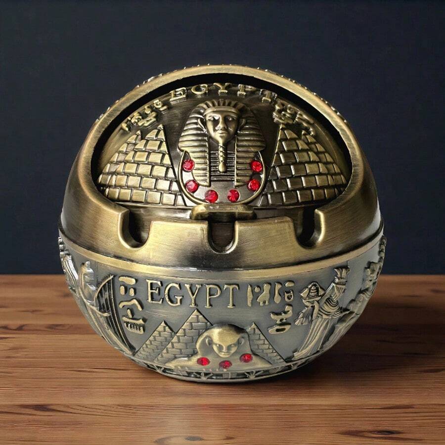 Egyptian Style Ashtray, Creative Personalized Home Living Room Ashtray With Lid, Anti-Ash And Odor - Multicolor - View 1