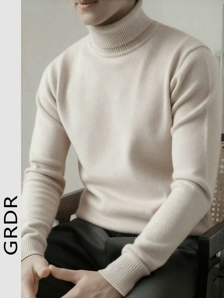 GRDR Áo len nam dài tay cổ tròn, kiểu dáng đa năng, thích hợp mặc hàng ngày.
