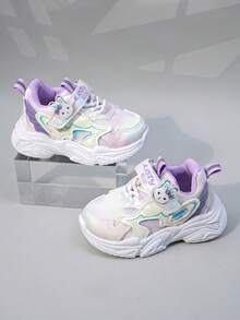 秋季新品兒童鞋適用於幼兒和大童,透氣網面運動鞋,柔軟鞋底適用於女童跑步鞋和男童休閒鞋 - 紫色 - 查看 1