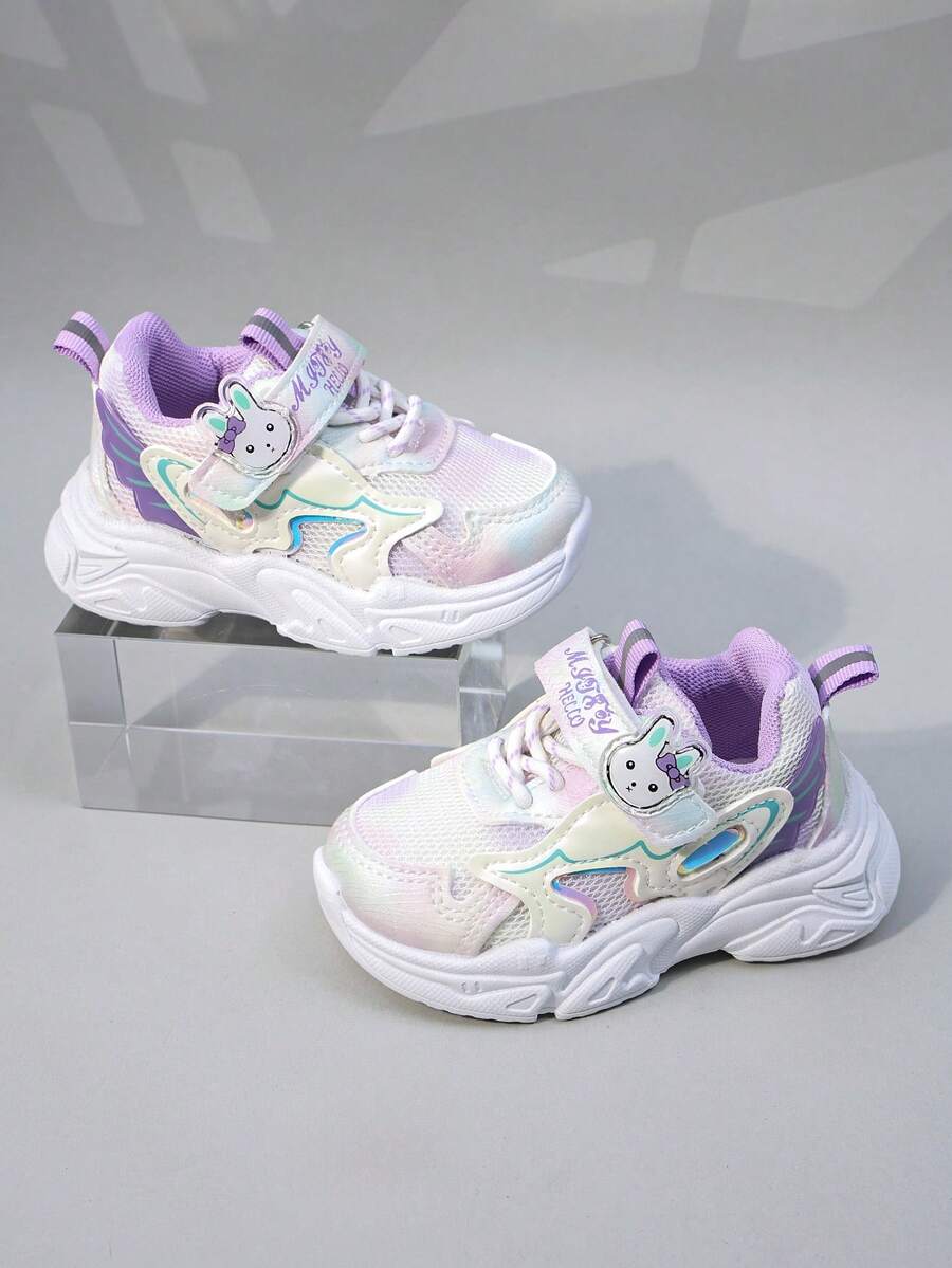 秋季新品兒童鞋適用於幼兒和大童,透氣網面運動鞋,柔軟鞋底適用於女童跑步鞋和男童休閒鞋 - 紫色 - 查看 1