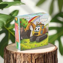 6-Sided Wooden Cube Puzzle, 9pcs Cubes With Ocean Animal Theme, Children's Educational Toy To Develop Focus, Categorization And Logical Thinking Skills, Great Gift Idea - Multicolor - View 9
