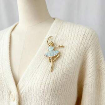 1pc Fashionable Elegant Casual Ballet Girl Decorative Brooch Pin