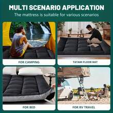 Extra Thick Japanese Fluffy Futon Mattress, Soft Quilted Sleeping Pad, Foldable Roll Up Floor Tatami Mattress, For Home Dormitory Non Slip And Breathable, Home Sleeping Pad, Travel Sleeping Pad, Rollup Mattress, Minimalist Bedding - Random - 查看 10