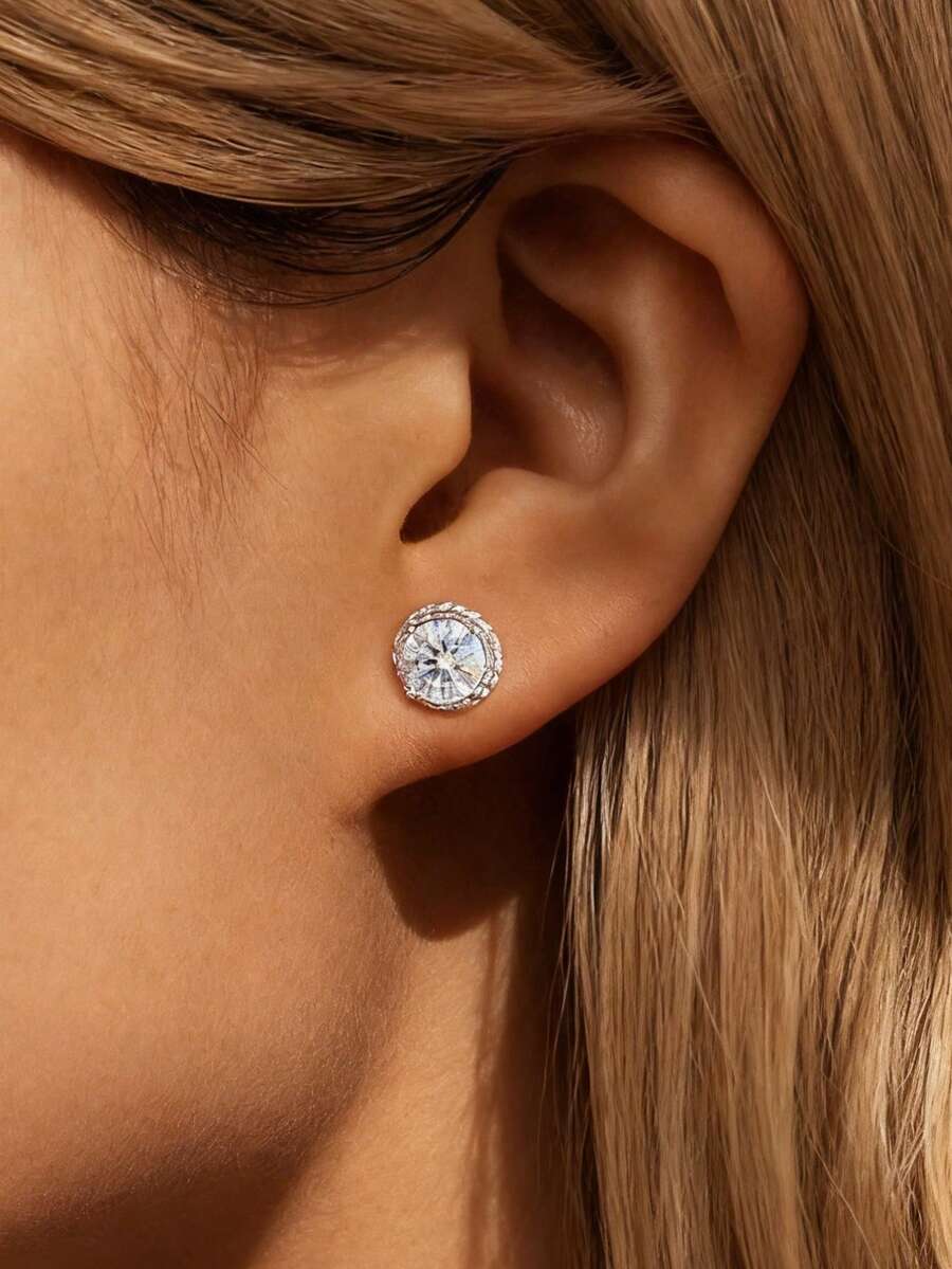 Newsoul 1 Cặp Hoa tai đính kim cương Moissanite 0,5ct D màu sang trọng thanh lịch dành cho nữ Bạc Sterling 925 Đính hôn Cưới xu hướng Trang sức cao cấp Quà tặng kỷ niệm