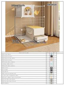 Casa para gatos con caja de arena tipo cajón, villa para gatos de uso doméstico con inodoro, jaula para mascotas pequeñas, fácil instalación y desmontable - tipo de ensamblaje - Ver 20