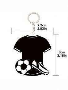 2D Customized Football Jersey Keychain - Personalized Name & Number, Football & Shoe Design - For Football Players, Fans, Coaches Birthday/Anniversary/Graduation Gift - Durable Acrylic Memorabilia - Men's Sports Accessory, Metal Ring Hanging Ornament, 2D Flat - Style 27 - View 4