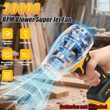Brushless Cordless Leaf Blower Compatible For DeWalt 20V MAX Battery(Tool Only), 125MPH 430CFM Variable Speed Turbo Blower, Lightweight Handheld Blower For Lawn, Garage, Snow, Patioa - Màu vàng - Xem 3
