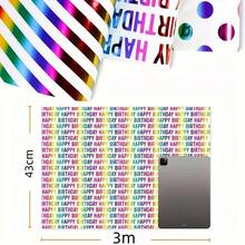 1Roll 20 Inch 49 Feet Birthday Wrapping Paper Waterproof And Not Easily Wet Easy To Clean, Dot Striped Letter Pattern Gift Wraps For Birthday DIY Craft - Multicolor - View 5