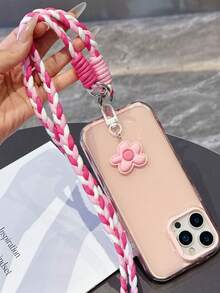 2026新年情人节网络红人糖果五瓣花手机挂绳，多巴胺色，长款斜挎，ins风撞色设计，手工制作，经久耐用，适合户外旅行、徒步，男女通用，短款手机支架，智能手机腕带，智能手机挂绳，钥匙扣，智能手机挂饰，智能手机单肩包，手机配件，手机吊坠