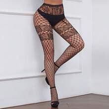 Mesh Lingerie Jacquard Suspenders Net Socks - 6155 Xanh nhạt - Xem 8