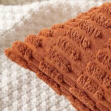 MIULEE Pack Of 2 Rust Corduroy Decorative Pillow Covers 12x12 Inch Soft Boho Striped Throw Pillow Covers Modern Farmhouse Home Decor For Summer Sofa Living Room Couch Bed,2212inchx12inchPackof2 - 2212吋x12吋2包 - 查看 3