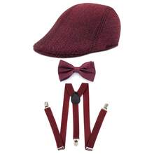 D EXCEED 1/3/4 件 1920 年代男士服装配饰套装软呢帽复古咆哮 20 年代服装黑帮配饰适合盖茨比派对万圣节派对礼物