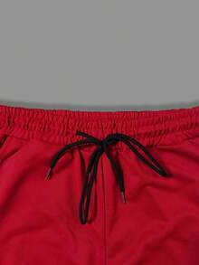 Pantalón de chándal de pierna recta con estampado de estilo gótico, de corte holgado, unisex, ropa casual de calle, ropa deportiva cómoda, pantalón de chándal, pantalón casual, joggers - Rojo - Ver 3