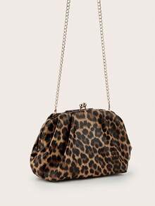 Bolso de mano de estilo vintage simple tipo mochilero de PU con múltiples bolsillos para mujeres, bolso de hombro y bandolera, estilo Y2K. Adecuado para vestidos de fiesta, bodas, estudiantes universitarias, vuelta al cole, campus, viajes de negocios, viajes. Bolso de mujer con estampado de leopardo, elegante bolso de mano para mujeres - Marrón - Ver 4