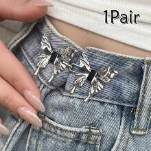 1/2/3/4 Pairs Butterfly Waist Clips, With Detachable Snap Buttons And Seamless Waist Buttons, For Waist Shaping Jeans Tightener