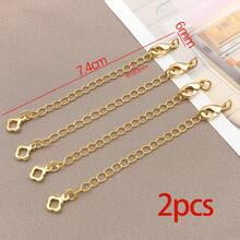 2件装手链延长链，黄铜金属星星、爱心、海豚造型吊坠延长链，适用于珠宝制作、项链、手链DIY工艺品