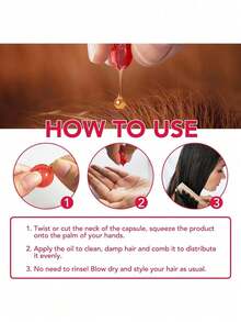 40 cápsulas de suero de tratamiento capilar, cápsulas de suero de vitaminas para el cabello, enriquecido con A C E Pro B5, aceites de macadamia marroquí y aguacate, acondicionador para mujeres y hombres, sin enjuague y para todo tipo de cabello - Rojo - Ver 7