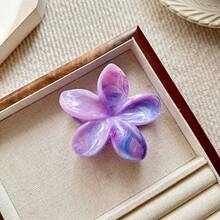 1pc Ladies' Blue Tie-Dye Floral Hair Claw Clip, Suitable For Beach Vacation Hair Accessories, Daily Use, Gift For Women Hair Clips Hair Jaw Clip Hair Clamps Hair Clutch Hair Catcher Clip, School Stuff, College Fall Winter Flower - Multicolor - View 23