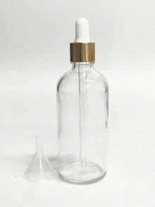 1个/3个，100毫升/50毫升/30毫升/5毫升透明玻璃瓶，配金色滴管盖，包含漏斗、加厚玻璃瓶、橡胶滴管、化妆品可灌装瓶、透明玻璃瓶、精油瓶 - 無色 - 查看 15