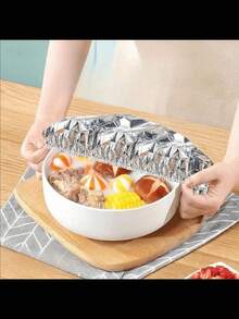 10/20/30pcs Reusable Aluminum Foil Food Covers, Stretch Wrap Lids, Thermal Insulation, Suitable For Fruits, Meals, Utensils, Food Containers, Reflective Surface, Heat Resistant - Multicolor - View 11