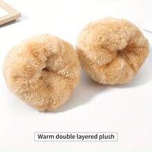 1 Pair Women's Winter Double Layer Fleece Thickened Warm Mittens Knitted Cable Pattern Cold Weather Warm Fashionable Women's Mittens Suitable For Daily Use And Parties For Women And Men - 紅色 - 查看 3