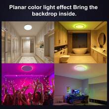 24W Luz de techo regulable RGB - Adecuada para iluminación de ambiente en el hogar, oficina, comedor, bar, Navidad y fiestas