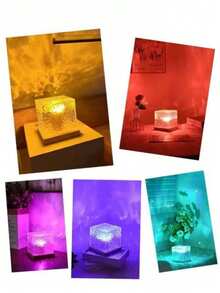 1pc Aurora Wave Projection Lamp - USB Powered LED Night Light Projector With Remote Control, 16 Colors, Suitable For Bedroom, Party, Valentine's Day, Home And Office Decor, Party Atmosphere Lighting, Modern Desk Lamp, Holiday Decoration