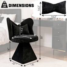 Vanity Stools - Black + Fabric - View 4