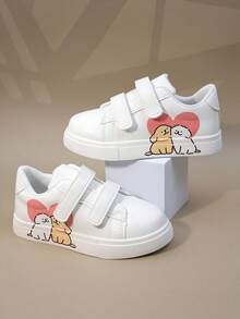 Nuevos tenis con de dibujos animados para niños, primavera y otoño. Zapatos deportivos para niñas, zapatos casuales con suela gruesa, zapatos blancos antideslizantes para niños, zapatos para correr de campus para estudiantes, zapatos para bebés y niños pequeños