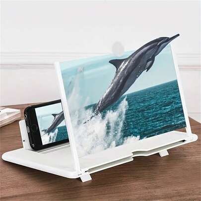 1pc 12-Inch Drawer-Style Phone Screen Magnifier, Mobile Phone Video Magnifier, High Definition Full Screen Magnification, Suitable For Watching Phone Videos Compatible With IPhone, Android Phone, Gift For Birthday, Family, Friends For Movies, Videos And Gaming Gifts Birthday Movies Videos Gaming Amplifier Screen Extender