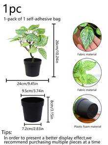 1 Piece Artificial Green Plant Potted Decoration, Suitable For All Seasons, Indoor And Outdoor Home, Garden, Courtyard, Party Atmosphere Decoration, Suitable For Living Room, Windowsill, Fireplace And Other Green Decoration. - Green - View 13