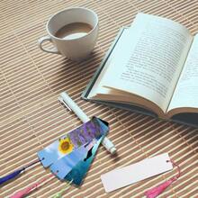GEKIXUTP 80 Pcs Sublimation Bookmark Blank Heat Transfer Aluminum Metal Bookmarks Bulk DIY Bookmarks With Hole And Colorful Tassels For Crafts,Personalized Tassels Blank Bookmarks, White - ColorB - 查看 6