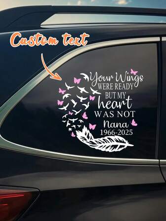 Personalisierte Paare Gedenk-Autoaufkleber, Deine Flügel waren bereit, aber mein Herz nicht, Personalisierter Autoaufkleber zur Erinnerung, Sein Ihr Geschenk, Herr Frau Geschenk, Jahrestags- Hochzeitsgeschenk, Einweihungsgeschenk & Hochzeitsgeschenk, Weihnachtsgeschenk, Personalisierte Geschenke