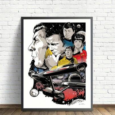 1幅无框帆布墙画，电影《勇往直前》海报主题，星空图案，防水帆布画，适用于客厅、卧室、家居、办公室、教室、浴室、餐厅、厨房、餐厅墙面装饰。