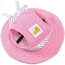 Leconpet Princess Pet Hat Dog Caps Hats with Neck Strap Adjustable Comfortable Ear Holes for Small Medium Dogs in Outdoor Sun Protection (S, Stripe)(S Rosa) - Multicolor - Ver 2