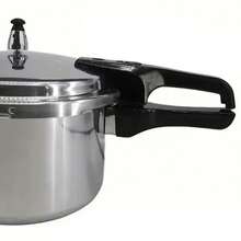 Olla a Presión de 7L - Base Extra Gruesa y Alta Calidad - Diseño de Boca Ancha - Tapa con y Mangos Fríos al Tacto - Triple Capa para Cocina Uniforme - Compatible con Estufas de Gas e Inducción - Gris Claro - Ver 5