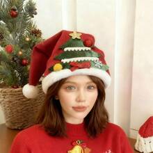 Family Santa Claus Hat, Adults Kids Christmas Cap For Christmas Party, Santa Cosplay Costume - Green Christmas Tree Hat - View 2