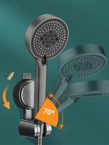 1pc Adjustable Shower Head Holder With Suction Cup, No Drill Wall Mount Bracket Strong Adhesion Bathroom Accessory
