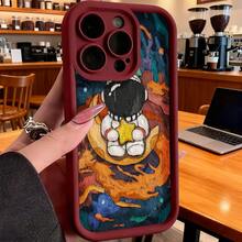 Funda de Teléfono Astronauta Espacial con Estrella y Fondo Cósmico para  14 Pro Max  13 Pro  12  Galaxy S23 S22 S21 Protector de Teléfono Funda de Pareja Regalo para Él Ella San Valentín Regalo de Cumpleaños - Café integral - Ver 5