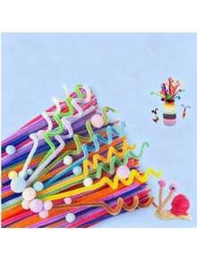 100pc DIY Twisting Rods, Handcrafted Material Packages, Flower Bouquet Packaging Bags, Finished Hand-Held Bouquets, Creative Ideas - Multicolor - View 1