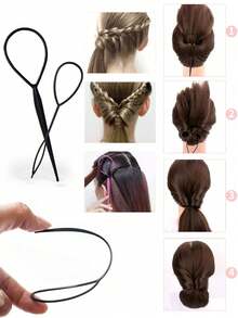 Hairstyling Set: Bun Maker, Hair Comb, Ponytail Maker, Fishbone Braid Tool, Multi-Style Hair Accessories, Curling Iron, Comb, Hair Clips - Versatile Styling Tools - Multicolor - View 10