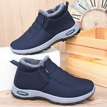 Men & Women Winter Snow Boots, Warm Thick Sole Ankle Boots With Plush Lining, Anti-Slip PVC Sole, Cold Weather Outdoor Hiking Walking Shoes, Casual Cozy Couple Winter Boots - Màu xanh lam - Xem 5