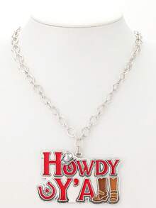 男士西部牛仔风格字母夸张波西米亚风项链（1件装） - 項鍊 - 查看 6