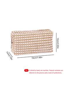 1pc, Custom Pencil Case, Embroidery Craftsmanship, A Variety Of Colors And Fonts To Choose From, Plush Material, Winter Pencil Case, Stationery, School Supplies, Back-To-School Products, Pleasant To Touch, Comfortable Makeup Bag - Multicolor - View 9