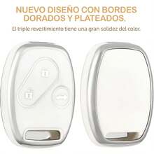 OFFCURVE Funda para Llavero de , Protector de Llave con 3 Botones, Accesorios para Llaves de Coche Compatible con 2003-2012 Accord / 2006-2013 Civic EX / 2009-2015 Pilot /2005-2006 CR-V - MX-BenT-E3-BY - Ver 4