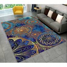 Bohemian Mandala Geometric Area Rug, Abstract Optical Design For Living Room, Bedroom, Office - Multicolor - View 18