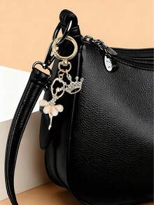 Elegant Ballet Dancer Charms Keychain, Sparkling Ballerina Pendant, Crystal Crown Pendant, Diy Jewelry Accessories, Enamel Alloy Ballet Dancer Keyring, Ballet Themed Exquisite Charm, Diy Craft, Elegant Car Ornament, Purse Accessory, Bookbag Decoration, Aesthetic Balletcore Jewelry, Good Luck Charm, For Car Keys & Handbag Charm, Christmas Gift, Valentine'S Day, Birthday Present, New Year Gift - Multicolor - View 7